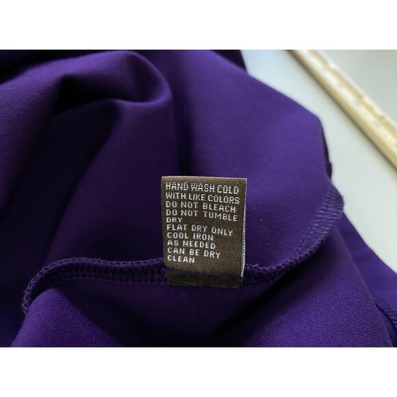 J.McLaughlin Dress Womens Small Purple Ruffle V-Neck Bow Long Sleeve Knit Sheath - Picture 10 of 13